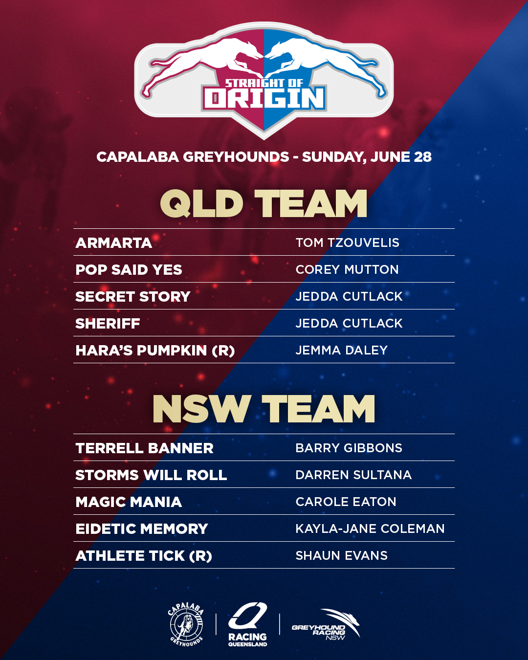 Origin greys Capalaba Straight of Origin team 2026