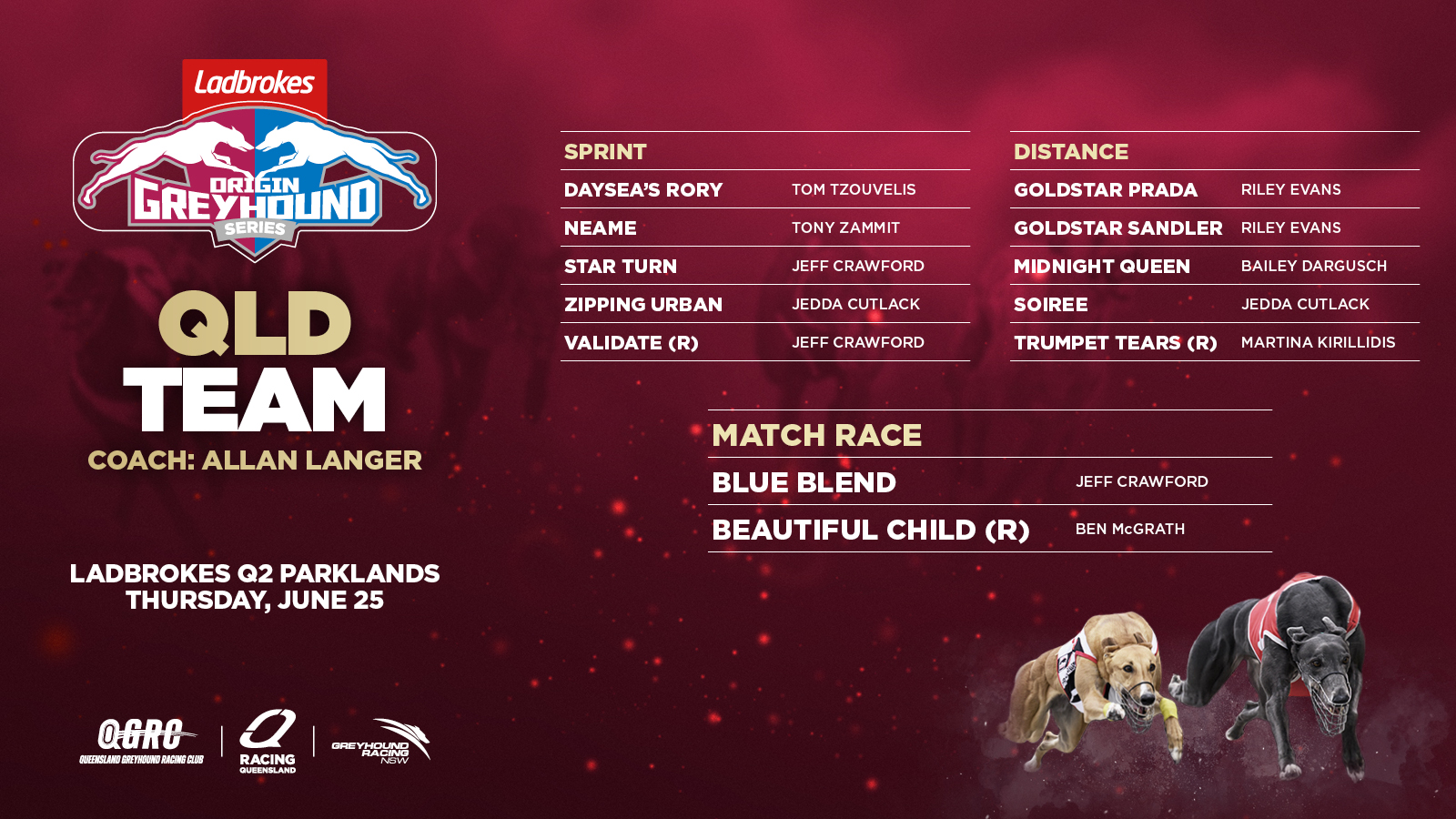2026 Origin Team Greyhounds QLD