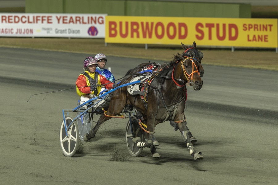 Paige Bevan after driving Rocky Outlook to victory for Des Pollock.