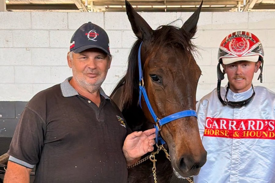 Bruce Wyborn and Jack Chapple after Friday's Why Tanya Sue win.