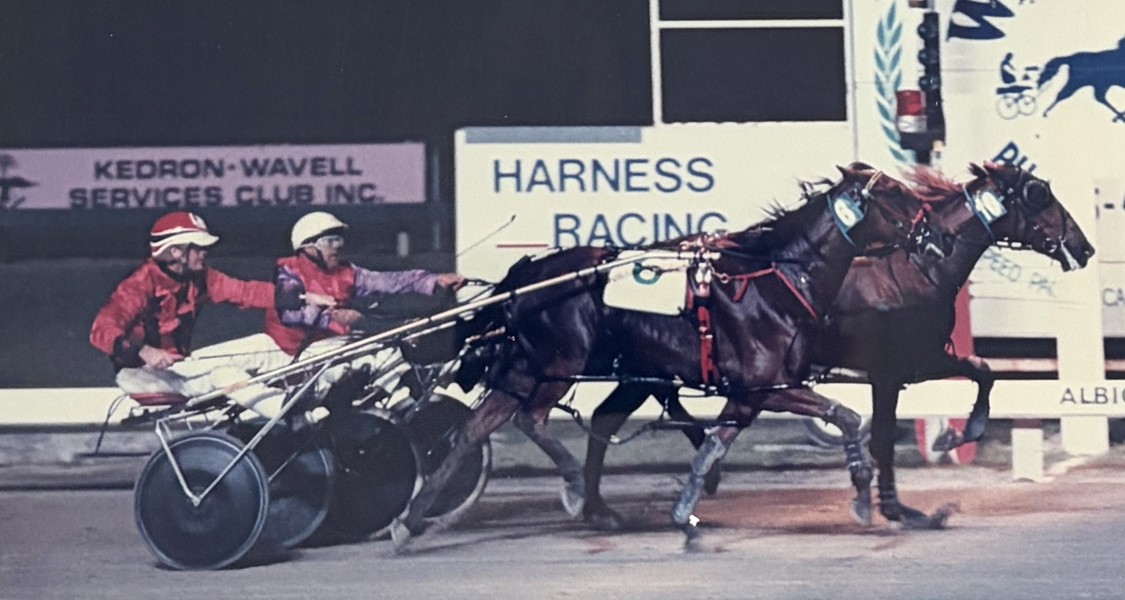 Sam Difrancesco with Biaggi after a Harold Park win.