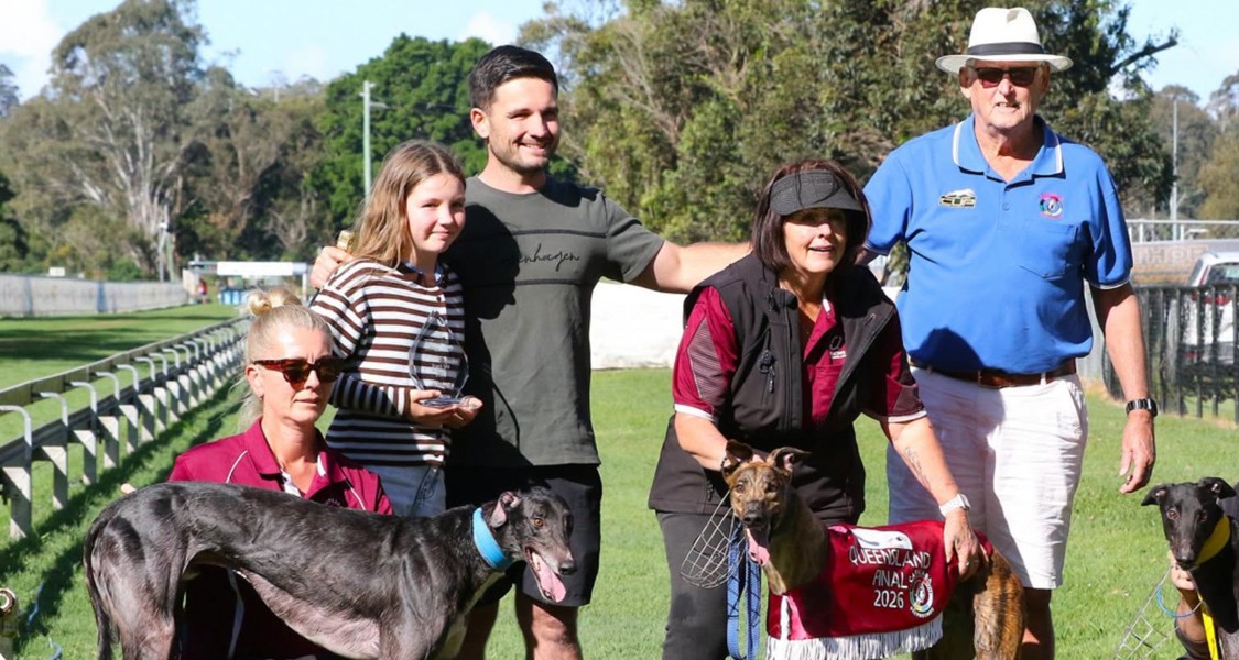 Big Al's from the Warren Nicholls kennel. Pictures: Capalaba Greyhound Racing Club.
